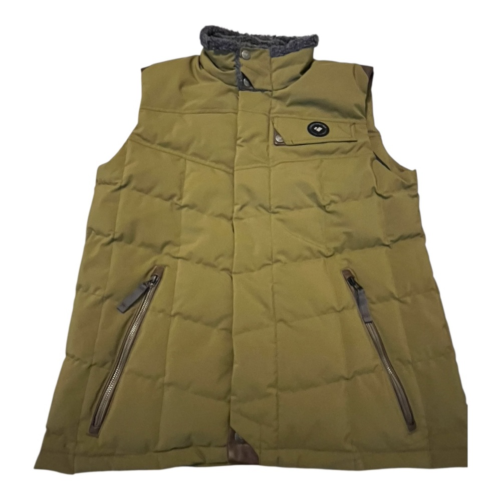 Obermeyer Knox Down Vest Men’s Medium Green Quilted Down Outdoor‎ Puffer
